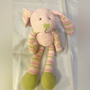 Maison Chic Muscial Rabbit Bunny Knit.. Pink and Green.. READ DESCRIPTION